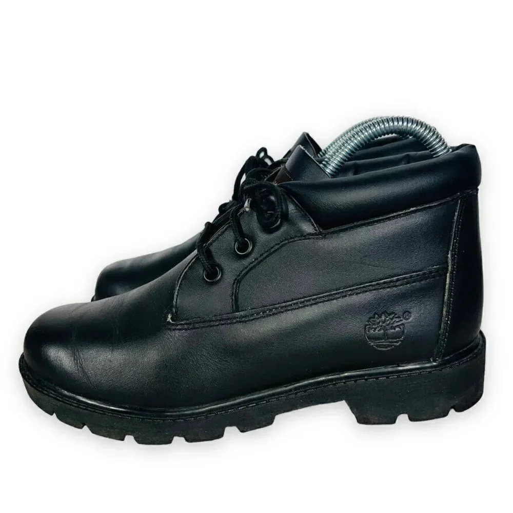 Timberland Waterproof Chukka Boots Black Leather 10920 Youth 4.5M‎